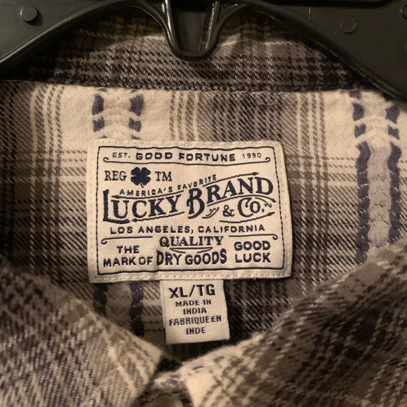 Lucky Brand mens western style flannel shirt - Picture 2 of 3